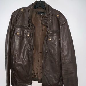 Brown fake leather jacket